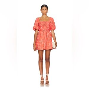 FAITHFULL THE BRAND Revolve Belladonna Mini Dress in Calla Red Print